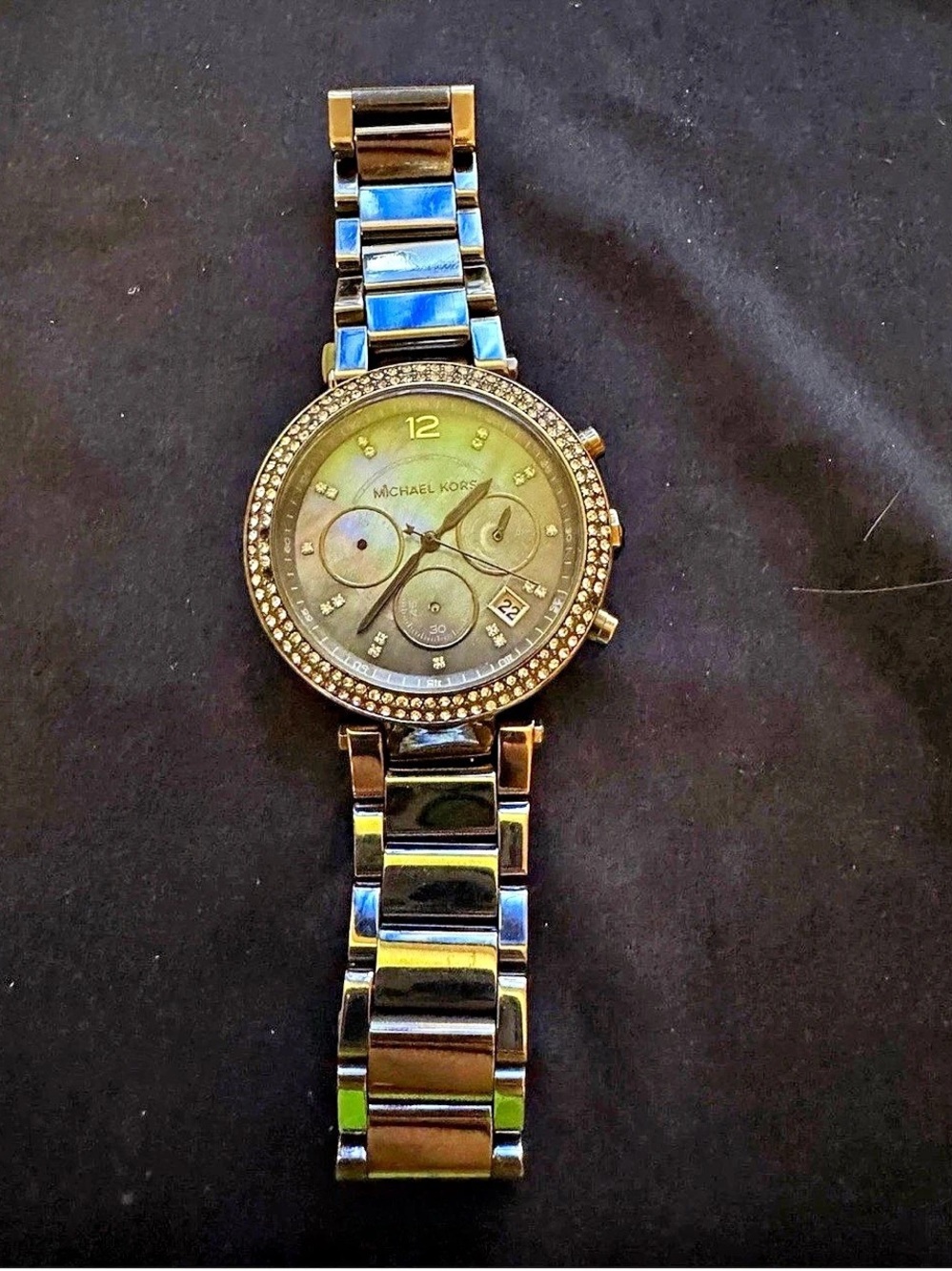 Michael Kors Parker Chronograph Gunmetal Watch MK6265 Gold & Silver